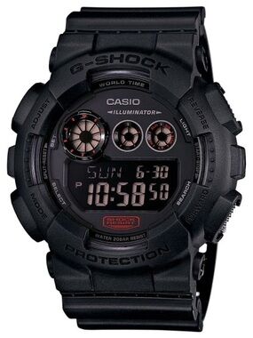 Casio G-Shock Black Resin Digital Watch with Red Accents
